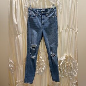 Good American denim Blue Distressed Women's Jeans size 2 (size 26). Worn once.